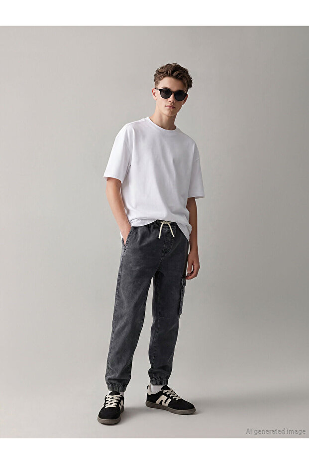 بنطلون جينز كارجو للأولاد من TRENDLUCKY Farkıyla Jogger Fit