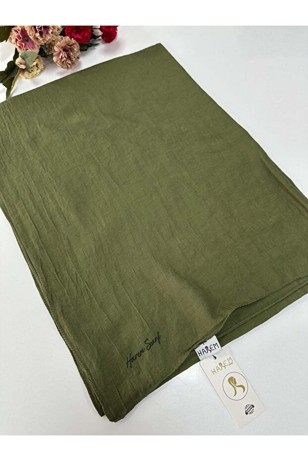 Harem Brista Cotton Shawl Dark Henna Green Hvh0310