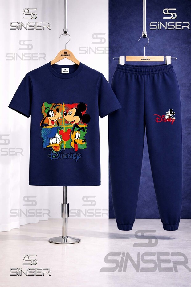 Children's Disney Characters Square Printed T-Shirt Sweatpants Set