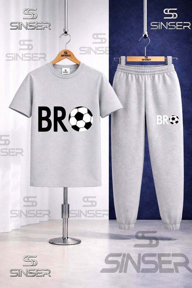 Children's Bro Top Yazi Syh Printed T-Shirt Tracksuit Set
