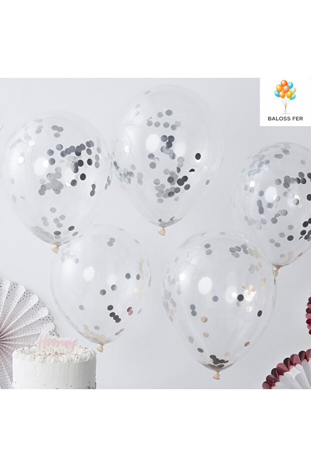 Transparent Silver Confetti Balloon 10-Piece Transparent Party Balloon Birthday Decoration