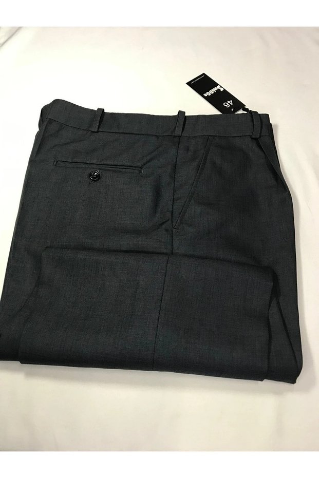 Men's fabric trousers - dark grey, black, navy blue - slim fit summer classic cut high waist dad pants