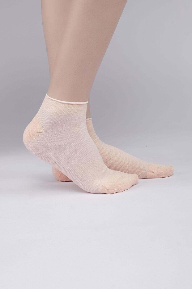 Women's Modal Single Sneaker (Booties) Socks Salmon