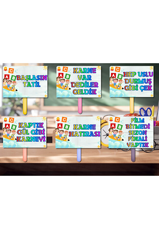 Meat Day Themed Hand Banners 6 Pieces