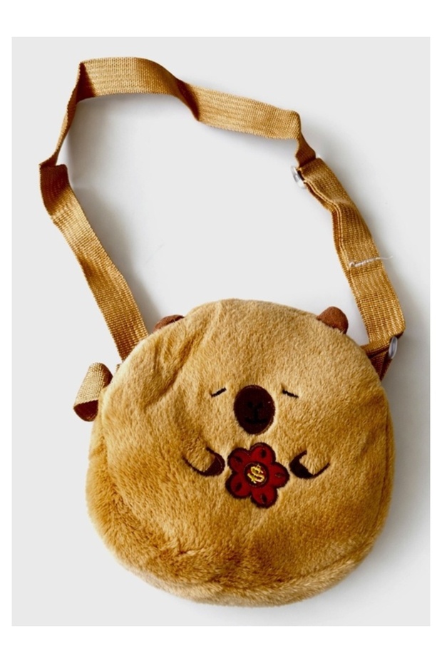 Plush Teddy Bear Crossbody Bag with Hamburger Figure Children's Shoulder Bag Mini Cute Bag