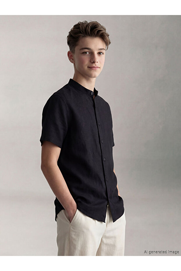 Esvab • Modern & Distinctive Stand-Up Collar Classic Boys' Shirt