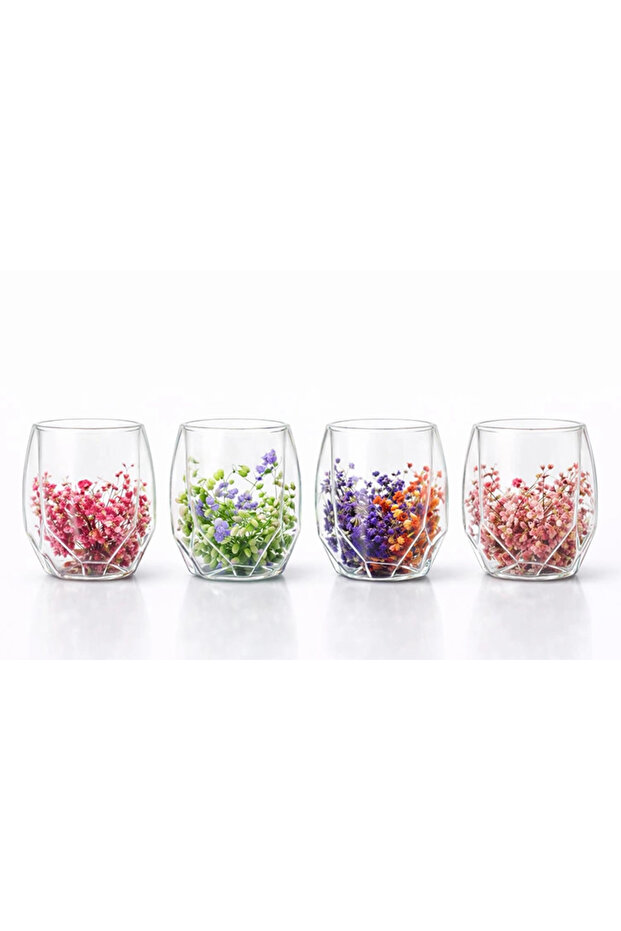 Double Glassed Floral Corner Cup