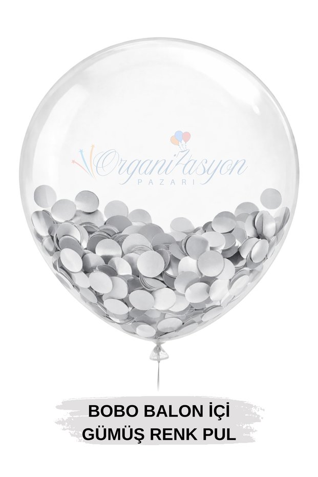 Silver Bobo Balloon Stamp | Transparent Balloon Stamp | Sequins Inside the Balloon | Gender Reveal Balloon Stamp