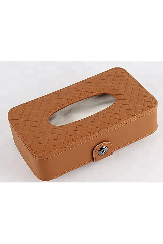 Leather Covered Napkin Holder for Car – Practical Auto Napkin Box