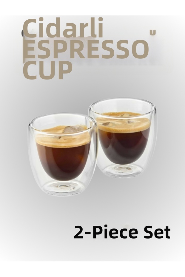 Handmade Double Walled Espresso Cups Set of 2 80ml