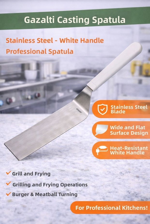 Stainless Steel Grill Spatula | Burger Patty Turning Tool