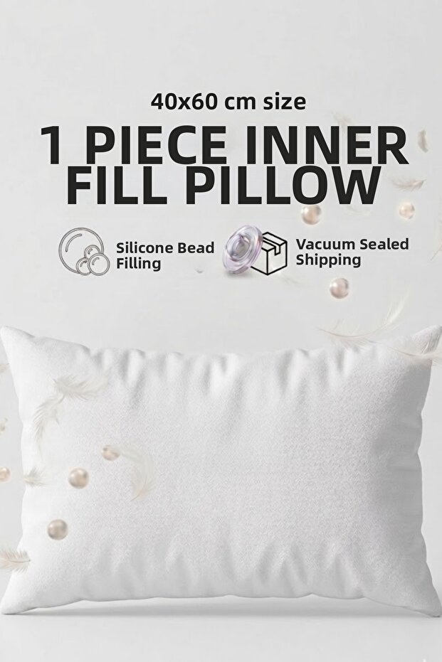 40X60 cm Premium Bead Silicone Throw Pillow Inner Cushion - 400 Gr Full Inner Filling