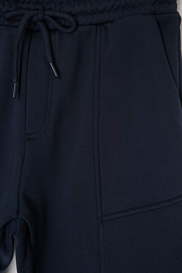 Lacivert Regular Fit Parça Dikişli Örme Şort & Bermuda TMNSS26SR00020 - 6