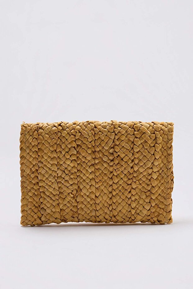 Camel Hasır Mini Boy Kadın Portföy & Clutch Çanta TAKSS26PY00006 - 4