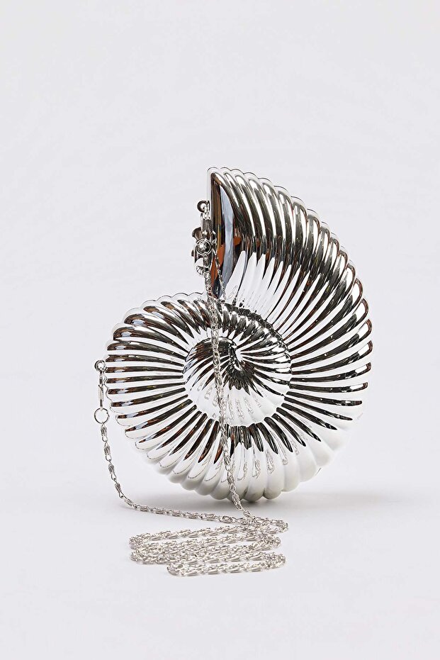 Gümüş Mini Boy Kadın Clutch Çanta TAKSS26PY00003 - 4