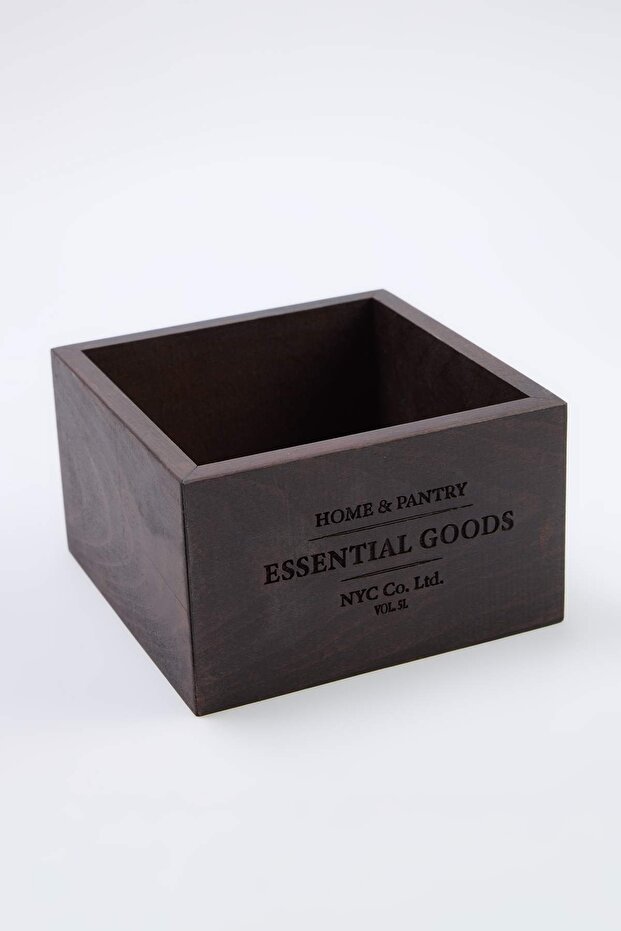 Yazı Baskılı Ahşap Organizer Kutu 32cm x 12cm x 10 cm TPHSS26MRG00001 - 3