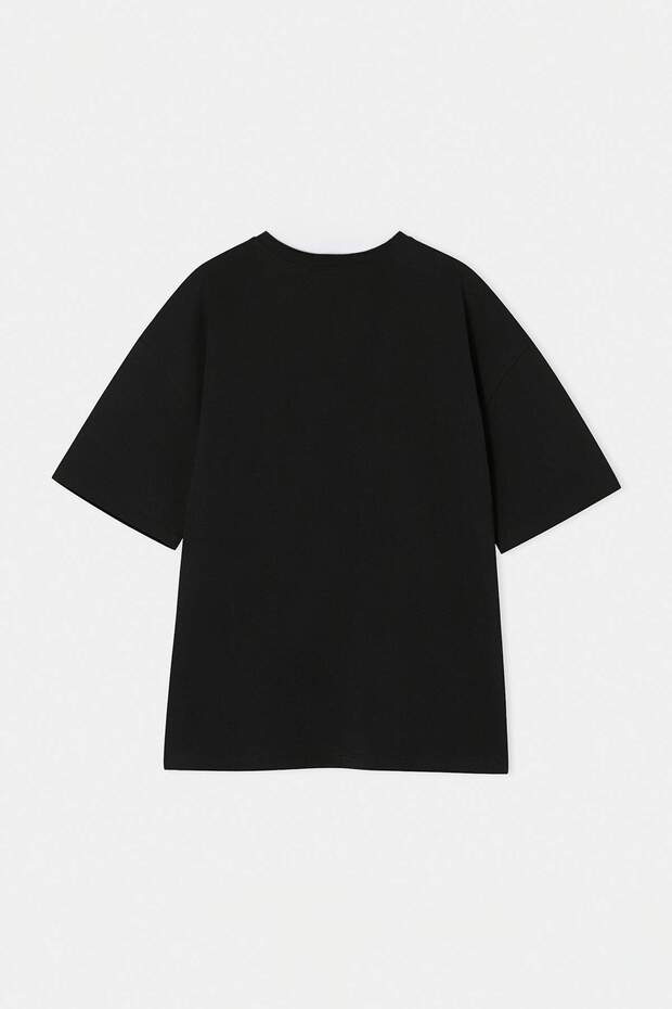 Büyük Beden Lacivert- Siyah-Beyaz 3 lü Paket  Oversize %100 Pamuk T-shirt TMNSS26BF00005 - 14