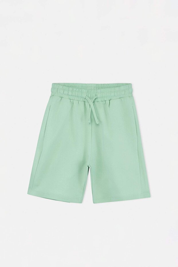 Mint-Mavi Düz Örme Şort & Bermuda TKDSS25SR00003 - 11