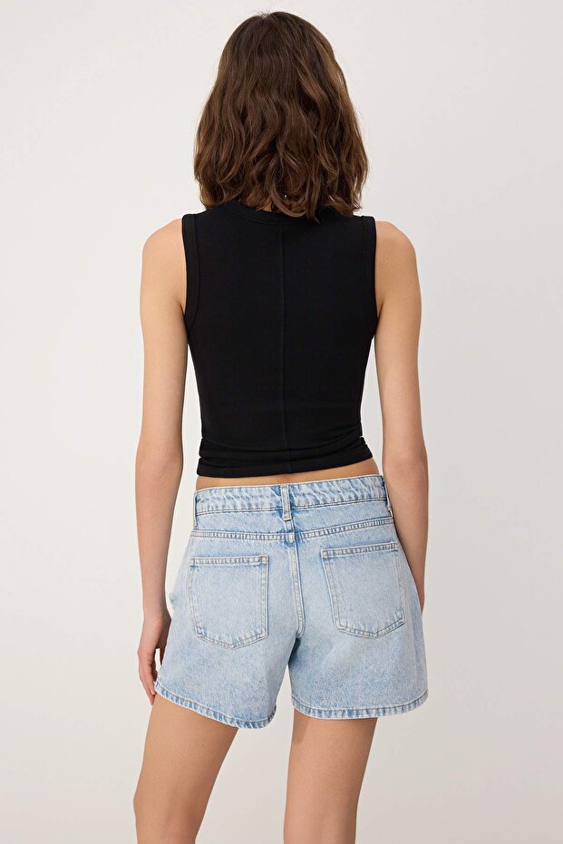 Açık Mavi Normal Bel City Boy Denim Şort TWOSS26SR00247 - 4