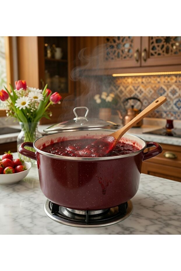 Brown Enamel Giant Deep Pot Boiler Size 9.5 Liter Paste Canned Yogurt Roasting Pot