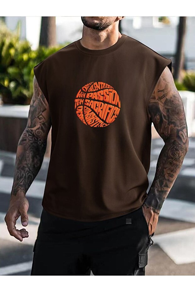 Printed Oversize Unisex Sleeveless T-Shirt