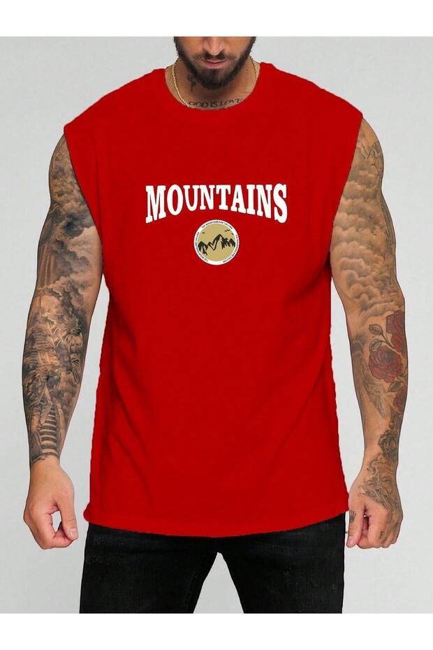 Mountains Printed Sleeveless T-Shirt