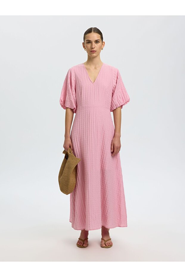 Rochie maxi cu mâneci bufante - 5
