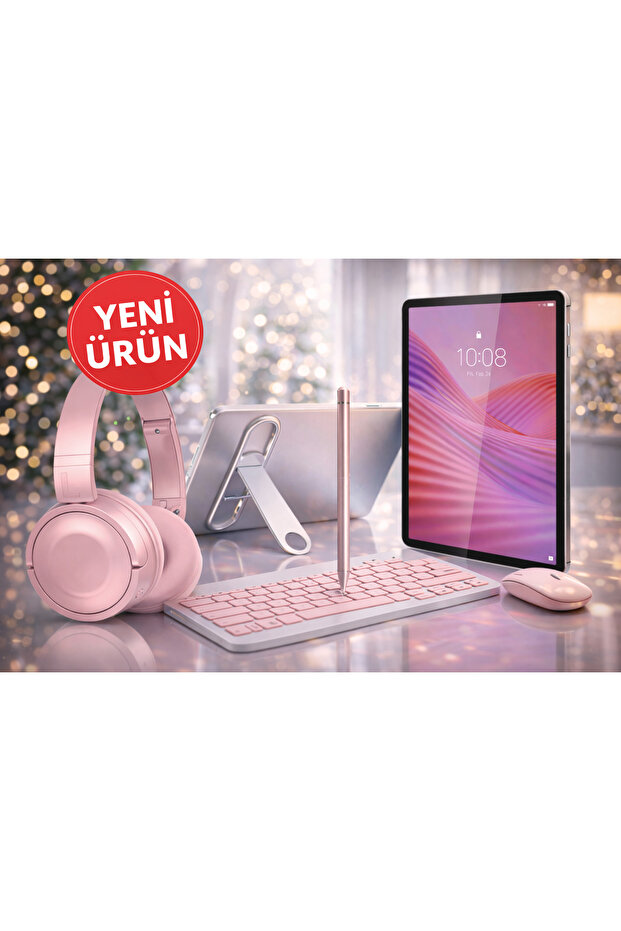 LENOVO Tab 4GB/128 GB 10.1"İNCH TABLET+ŞEFFAF KILIF+KLAVYE VE MOUSE+KALEM+KULAKLIK+ÇANTA HEDİYELİ(PEMBE)