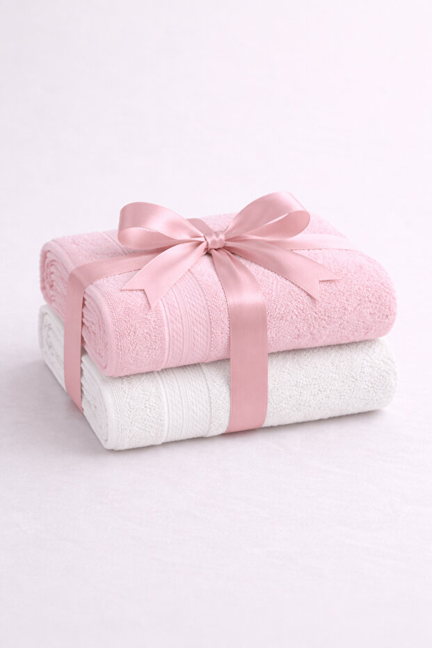 Set of 2 Hand Towels, 100% Certified Cotton, Gift Packaged and with Notes - 50X80Cm