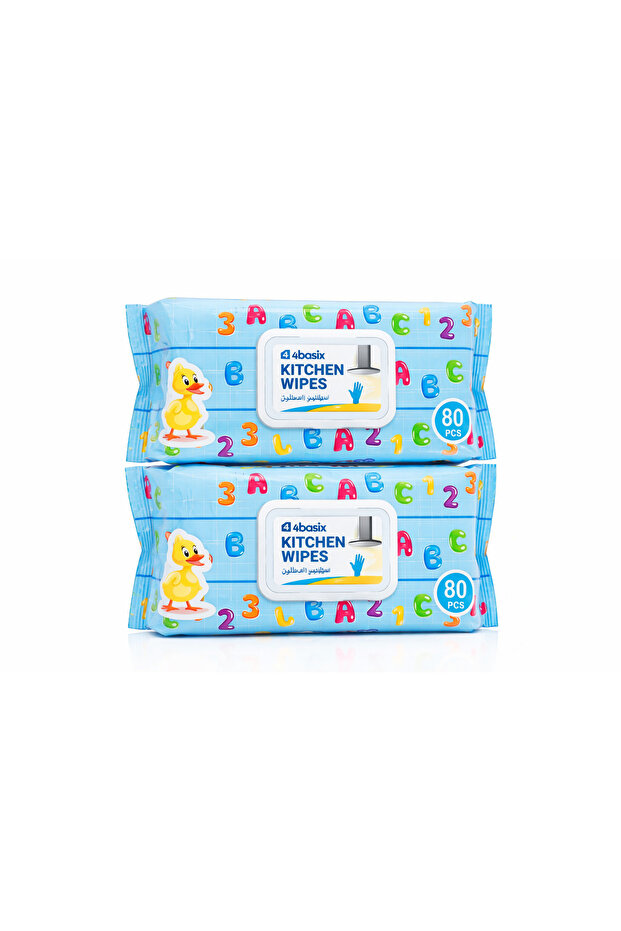 Kitchen Cleaning Wet Wipes, Lemon Scented, 2 Pack (160 Count)