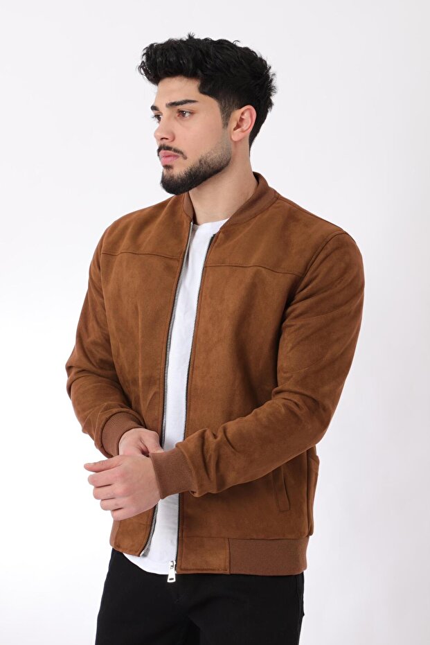 College Collar Elastic Waist Suede Seasonal Coat BL 1711-60287