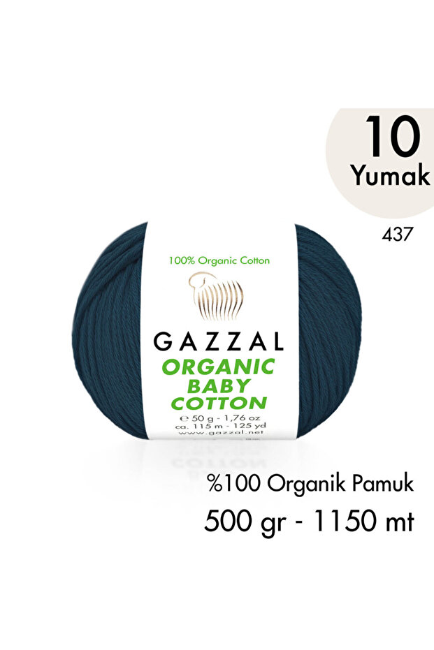 Organic Baby Cotton 10 Pack Organic Cotton Yarn 500 Gr Col 437