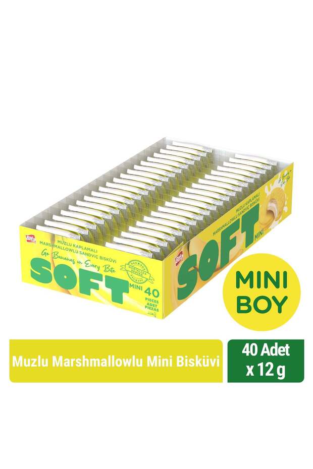 Bifa Soft Muzlu Marshmallowlu Mini Boy Bisküvi 12 gr x 40 Adet