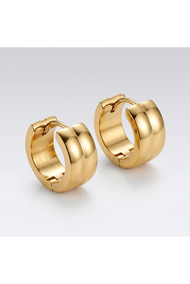 Tarnish-Resistant Steel Curved Minimal Hoop Earrings - 1.3 cm