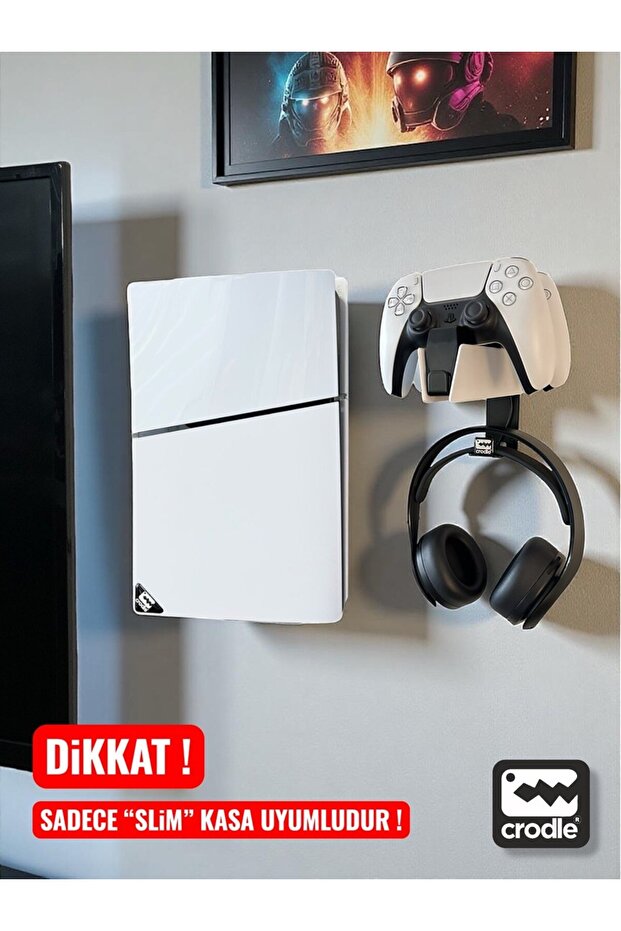 Crodle Playstation 5 Slim Duvar Standı Ve Şarj Istasyonu Standı Gaming Aksesuar