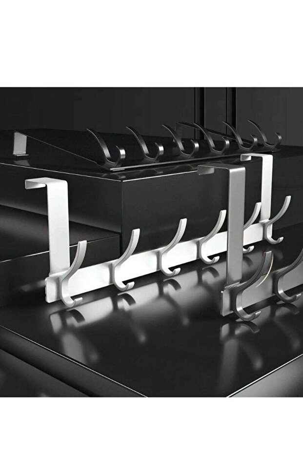 White long door hook with 6 hooks - 4