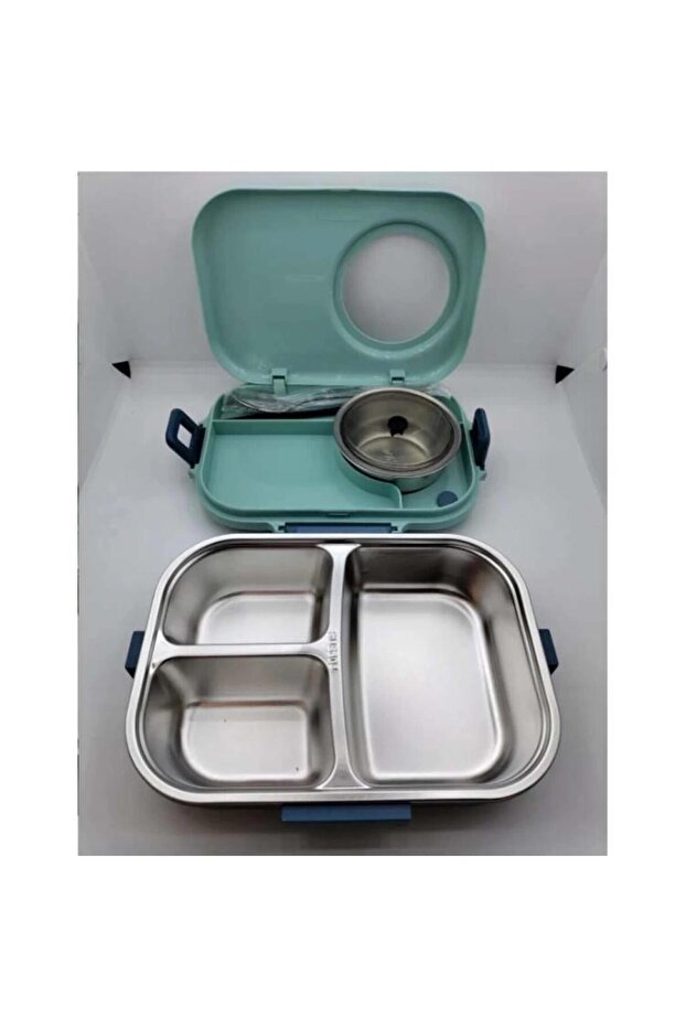 BL70100 Lunch Box with Steel Chamber Lunch Box Blue