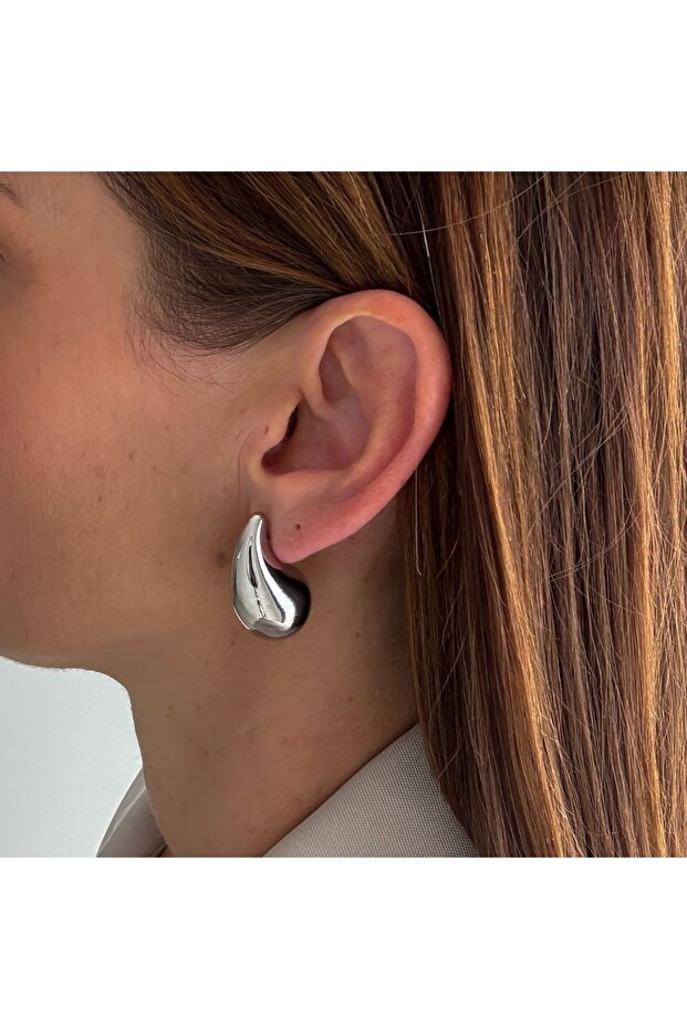 Silver Color Drop Earrings - 1