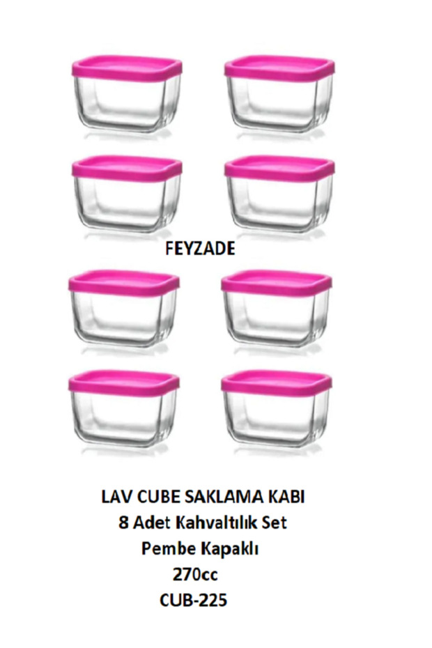 Storage Container Glass Breakfast Container 8 Li - Storage Set 270 Cc Square