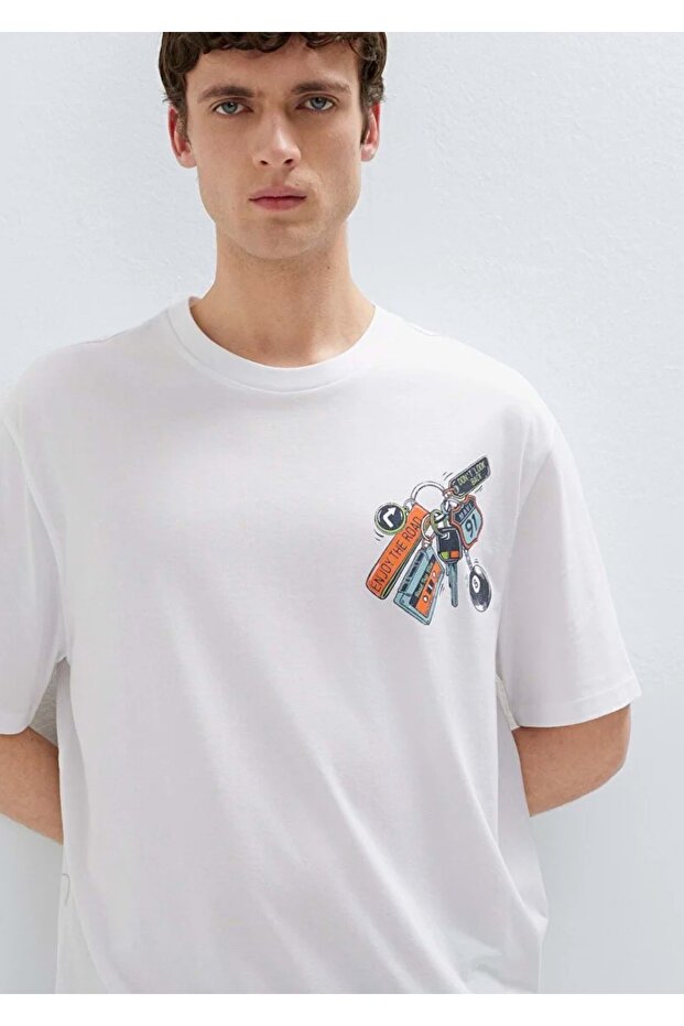 M0613390 Printed T-Shirt Men's T-Shirt White