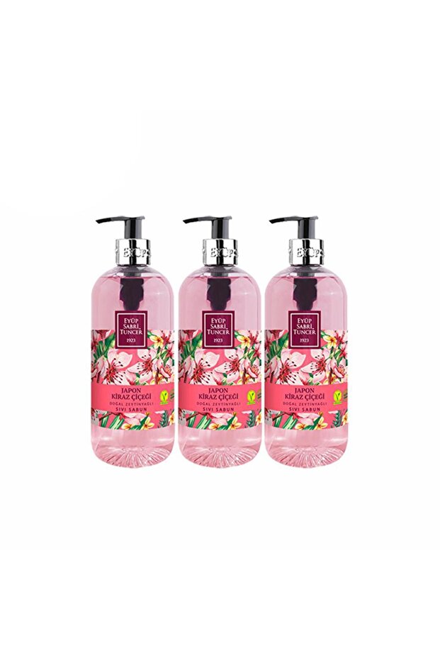 Düvenci Wholesale Japanese Cherry Blossom Liquid Soap Set 500 ml Pack of 3