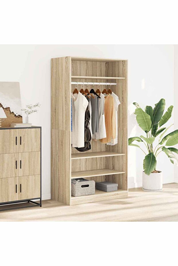 Wardrobe Sonoma Oak 100x50x200 cm Engineered Wood
