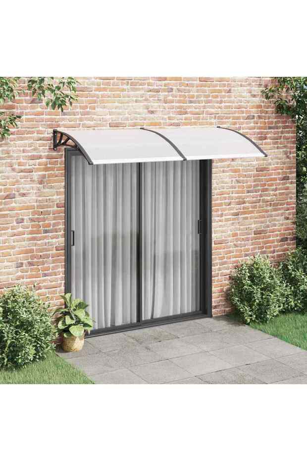 Door Canopy Black 200x100 cm PC