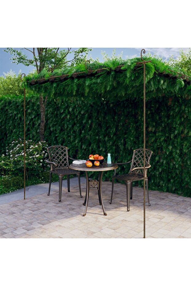 Garden Pergola Antique Brown 4x3x2.5 m Iron