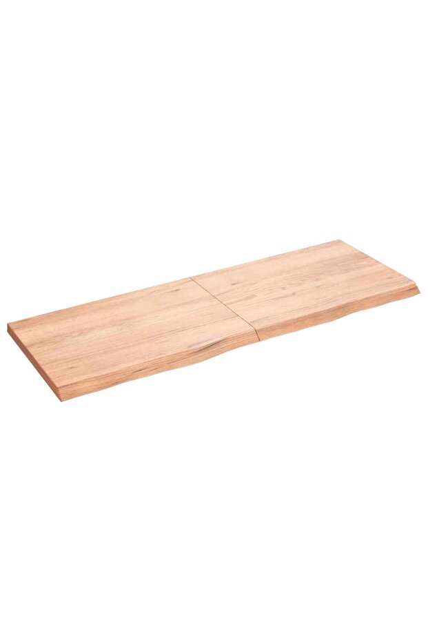Wall Shelf Light Brown 140x50x(2-4) cm Treated Solid Wood Oak