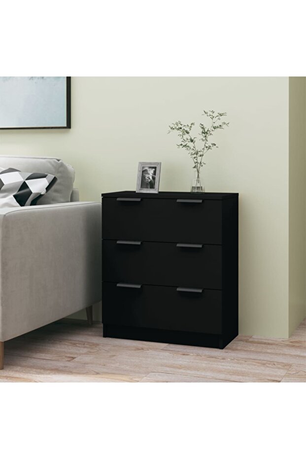 Sideboard Black 60x30x70 cm Engineered Wood