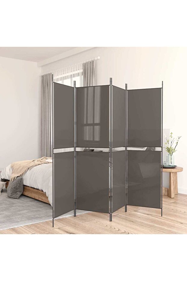 5-Panel Room Divider Anthracite 250x180 cm Fabric