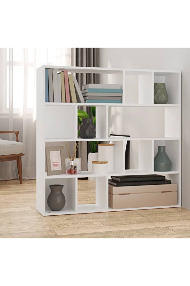 Book Cabinet/Room Divider White 105x24x102 cm