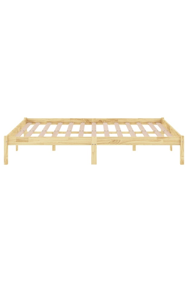 Bed Frame without Mattress Solid Wood King Size - 4