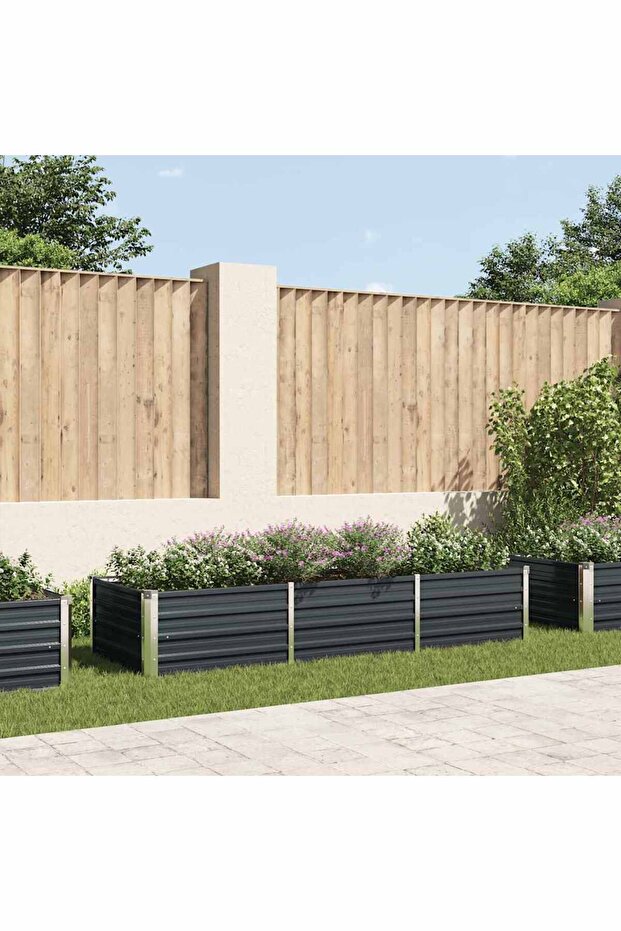 Garden Raised Bed Anthracite 240x80x45 cm Galvanised Steel